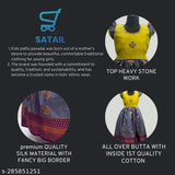 Handmade stone-work kids Lehenga Cholis & Pattu Pavadai, traditional silk attire with aari and zari detailing, 0-10 years sizes