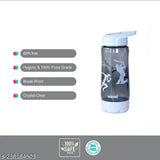 Blue plastic sports theme sipper water bottle (600ml) for kids, leak-proof design