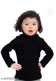 Blue wool highneck sweater for boys and girls, warm and versatile