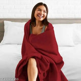 Maroon fleece polar single bed blanket by RICHLINEN - soft, warm, and lightweight for cozy comfort