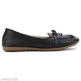 Black PU slip-on loafers for women - stylish and comfortable girls footwear