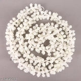 Handmade white polyester mogra garland, size 5 feet, perfect for home/office decoration