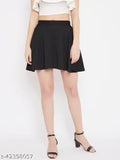 Purple feather A-line mini skirt, polyester, solid pattern. Women's Western style skirt available in sizes 26, 28, 30, 32, 34 (India origin)