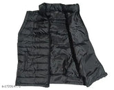Quilted sleeveless polyester jacket for kids winter wear, available in sizes 3-4 Years, 4-5 Years, and up to 15-16 Years