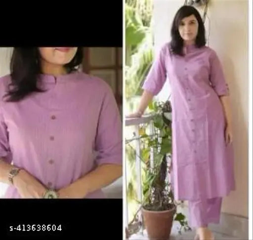 Cotton Katha kurta and plazzo set, solid color Indian ethnic wear for women, rayon palazzos bottoms