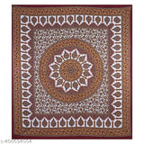 Attractive floral 144TC cotton Disha Art Collection double bedsheet 90x100 inches, includes 2 pillow covers - Indian summer-ready home essential