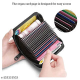 Black faux leather wallet with zipper, holds 5 compartments, solid pattern, free size (11x8cm), made in India