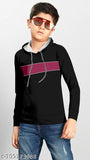 Striped cotton sweatshirt with hoodie for boys (India), size N, long sleeves