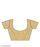 Chiffon box saree with brocade separate blouse, Indian printed design on free size, length 5.3m & blouse 0.8m