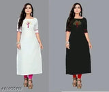 Three-quarter sleeve Demanding Cotton Hot Fix Design, solid combo of cotton, Indian craftsmanship