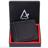 Leather ABOOST RFID Protected men's gift hamper, black genuine leather wallet with 2 compartments, perfect for organizing essentials