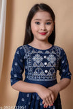 Rayon festive Kurta Plazzo set for girls, printed A-line top with short sleeves and palazzo pants, popular Indian ethnic fashion for various events