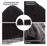 Grey wool beanie & muffler combo, warm fur lining, perfect for cold weather