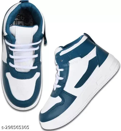 Synthetic casual shoes for boys, colorblocked style, lightweight, lace-up fastening, ideal sizes: 4-4.5yrs, 4.5-5yrs, 5-5.5yrs, Made in India
