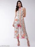 Zima leto women's candy-inspired printed polyester jumpsuit with floral and aztec design, sleeveless, XS-XL