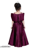 Stylish purple silk maxi party dress for girls, best selling western design with short sleeves, ideal for birthdays or celebrations