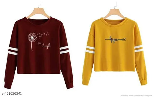 Stylish printed 100% cotton full sleeves (pack of 2) for women & girls in various sizes, perfect for summer, parties, or everyday wear