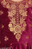 Modern velvet A-line kids' top & pyjama bottom set with embroidered sleeves, 5-6 Years size, Indian origin