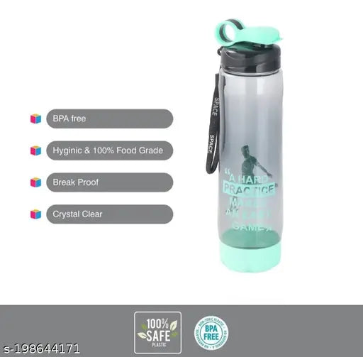 Green BPA-free sports water bottle (SPACE SPORTS Aqua fit 900ML) - ideal for gym, school, or kids use. Leakproof and food-safe design with wide cap and flip top
