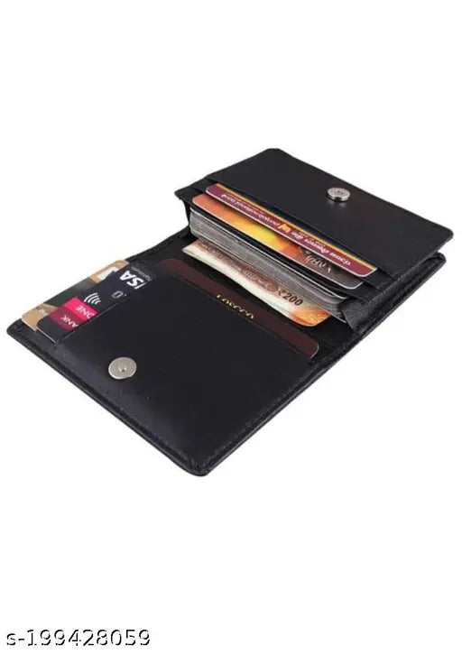 Leather credit card wallet, solid pattern, organizes IDs, cards, and knick-knacks, free size (18cm x 10cm)