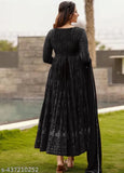 Georgette embroidered Anarkali gown with dupatta, traditional Indian attire for women in S-XXL sizes