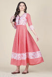 Magic Cotton long layered designer kurti, three-quarter sleeves, printed combo. Indian women's fashion wear on mannequin