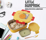 Stainless Steel & PP Plastic kids tiffin box with inner steel katori & spoon, BPA-free, leak-proof, perfect for school lunches