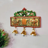Tirupati Balaji Shankh Chakra Tilak with Hanuman ji Symbol, gold-plated Ganesh Idol wall hanging decorative showpiece, Indian handicraft