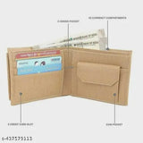 Leather ATM VEG wallet, free size with 4 compartments, handcrafted trendy design, Indian origin