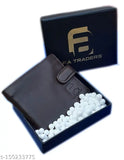 Brown genuine leather bifold wallet, RFID protected. High-quality men's formal wallet with 5 compartments, solid design, and limited edition. Made in India