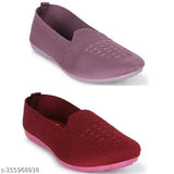 Mesh ballerina flats, stylish & comfortable belly combo for women - Indian-made textured design