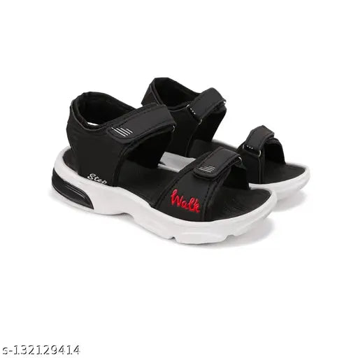 Multi-colored Bersache Kids Casual Sandals, lightweight & breathable canvas and PVC, adjustable buckle straps for comfortable daily wear and home washability. Breathable design ideal for kids' feet, durable & slip resistant outsole with air cushion for shock absorption