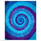 Handmade, vibrant spiral tie-dye king size cotton bedsheet & 2 pillow covers, 350 TC for all-season comfort and easy home washing