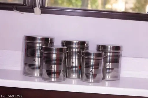 High-quality steel containers, 500ml-2L capacity, airtight and stackable storage for kitchen essentials