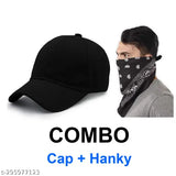 Adjustable black cotton baseball cap, unisex design with sweat-proof feature, perfect for summer, by Phirsein (India)