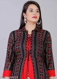 Rayon Anarkali Kurti set, printed combo, three-quarter sleeves, Women's kurti with shrug, Aagam refined cotton rayon, size M to 4XL, Indian craftsmanship