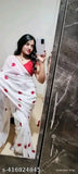 Trendy georgette embroidered saree with matching running blouse, printed pattern in free size, originating from India