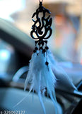 Acrylic Lord Ganesh Dream Catcher, Indian car hanging ornament, handcrafted with feathers for positive vibes & cultural resonance (20cm x 12cm)
