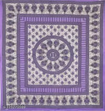 White floral cotton bedsheet with 2 pillow covers, regular quality by Dollifi for double queen size beds, made in India