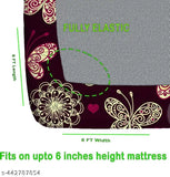 Elastic-fitted cotton double bedsheet, floral pattern, superfine quality Apni Dukan
