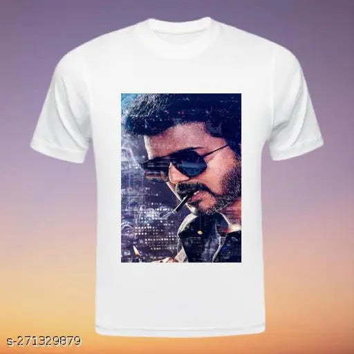 Euxein South Actor Vijay printed half sleeves t-shirt | Unisex, premium casual wear polycotton t-shirt in regular fit