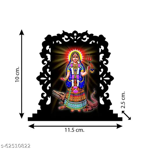 Multi-colored acrylic Khodiyar maa statue for car, home decor, office study table - divine gift item