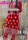 Rayon embroidered kurta plazzo set with pants, full embroidery work, three-quarter sleeves