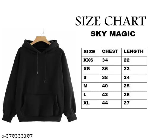 Black fleece hoodie for women, premium quality, stretchable fabric, unique collection