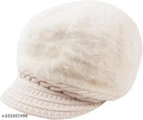 Wool winter beanie cap - Kaneekshi acrylic skull cap, free size, solid pattern, India-made