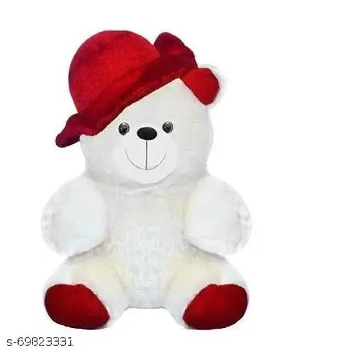 Soft pink fabric net 3-cap teddy bear set for kids play, India-made, cuddly filling, detail-rich Valentine's day toy