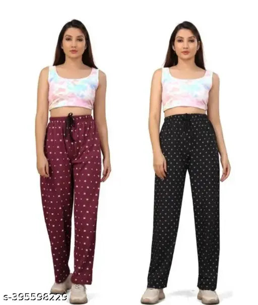 Women's Maxi Cotton-Dye Winter Night Loungewear set (pack of 2) in various sizes, soft and cozy Indian-made dresses for chilly evenings