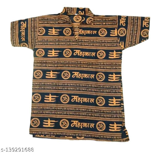 Pure cotton Mahakaal T-shirt, short sleeves with printed design. XS size, Indian made