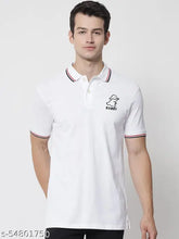 Branded cotton men's short-sleeve t-shirt with printed pattern, available in sizes M, L, XL, XXL. Made in India