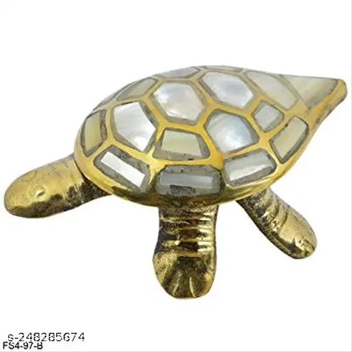 Golden brass SkyWalker turtle with secret wish compartment, 8.5x5 cm - Indian home decor or spiritual gift